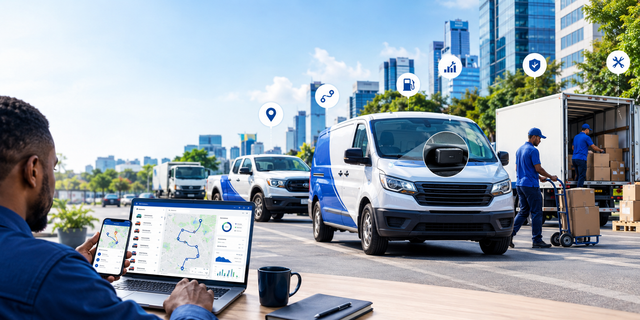 Fleet tracking dashboard used by a delivery and transport business