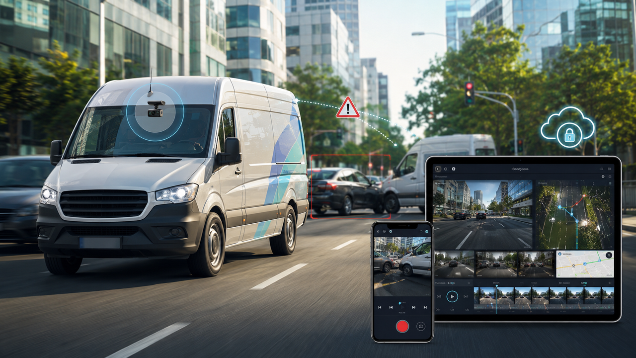 Commercial vehicle dashcam used for incident evidence and fleet monitoring